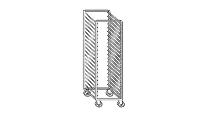 Carrello verticale inox per n.  14 teglie GN 1/1 - ZeroInox