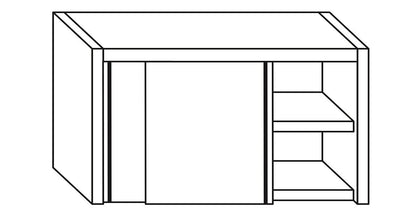 Pensile con porte scorrevoli e 1 ripiano - ZeroInox