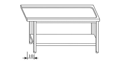 Tavolo uscita con sottopiano DX/SX - ZeroInox