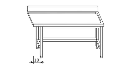 Tavolo uscita con ripiano e alzatina DX/SX - ZeroInox